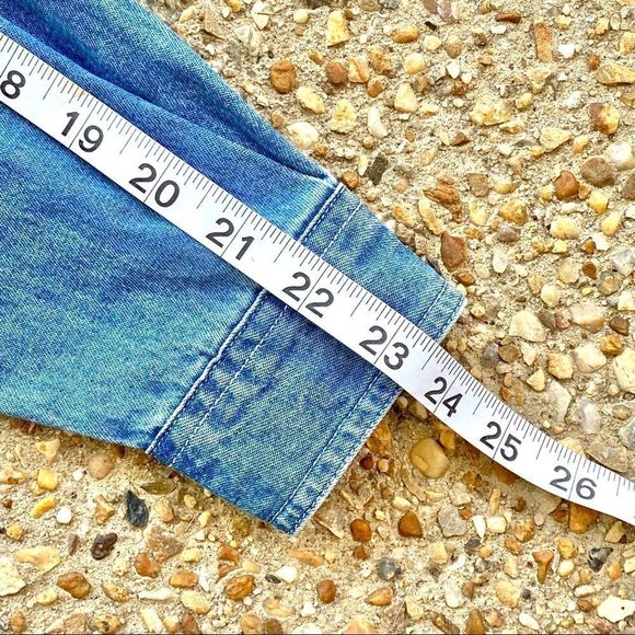 VTG Bobbie Brooks Floral Embroidered Oversized Denim Button Down Shirt Size S - Picture 9 of 11